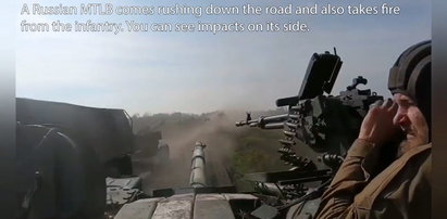 Co za pech i fart Ukraińców! Rosjanie zdobyli się na brawurowy rajd. Wszystko nagrała kamera zainstalowana na ukraińskim BMP