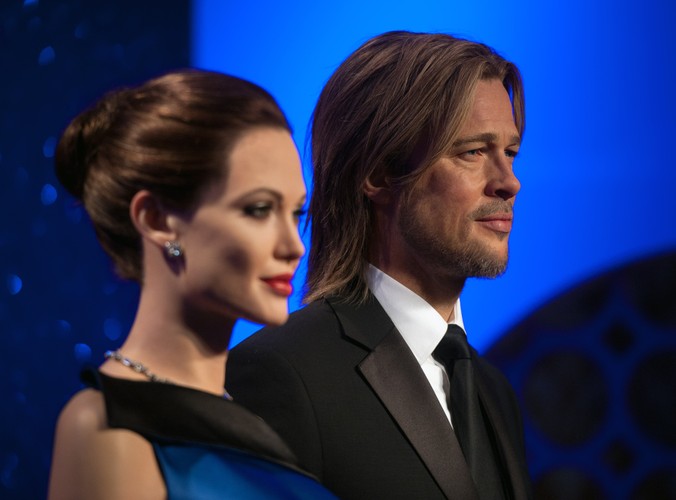 Woskowe figury Angeliny Jolie i Brada Pitta w londyńskim muzeum Madame Tussauds