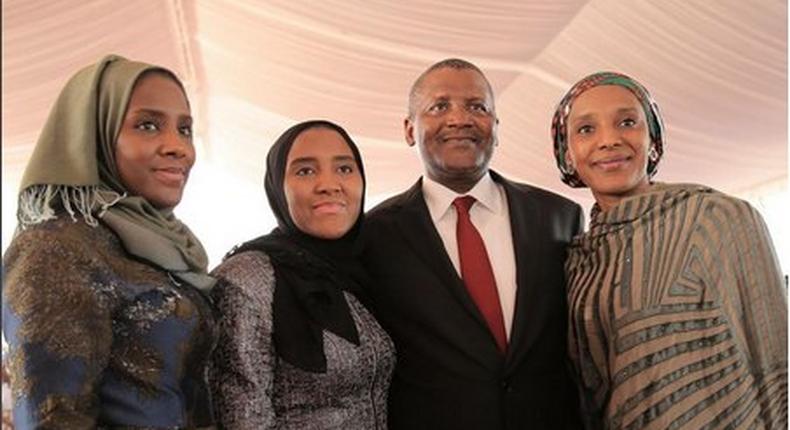 Dangote and his daughters 