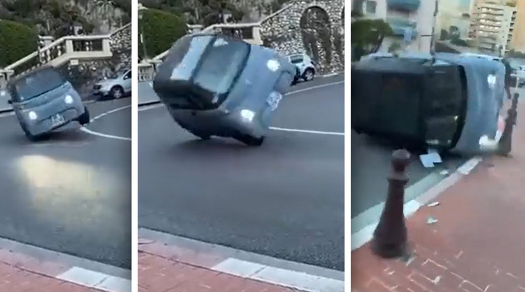 Felborult az elektromos autó Monacóban