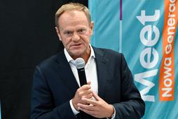 Przewodniczący PO Donald Tusk podczas spotkania z cyklu Meet Up: Nowa Generacja Platformy Obywatelskiej.