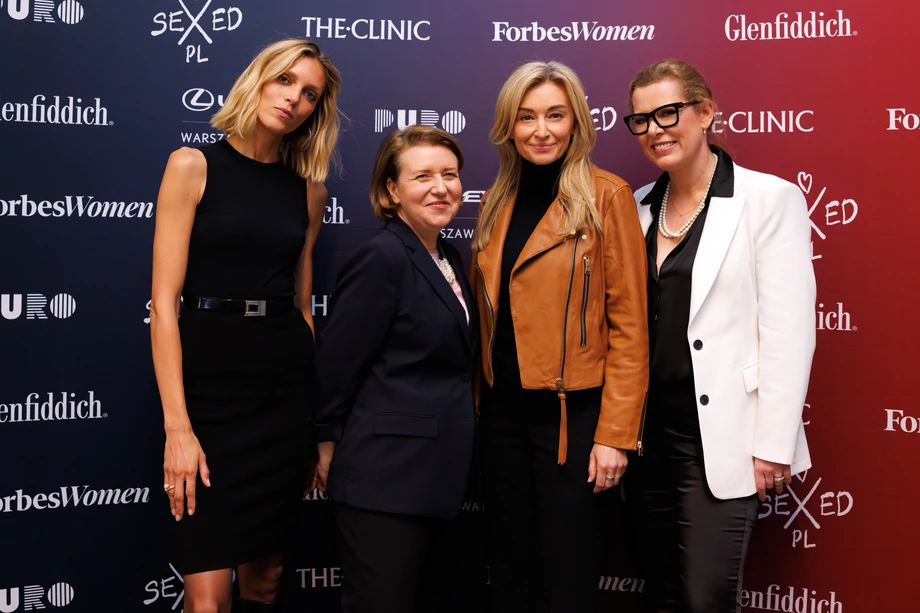 Od lewej: Anja Rubik, Aleksandra Karasińska („Forbes Women”), Martyna Wojciechowska, Dorota Haller (RASP)