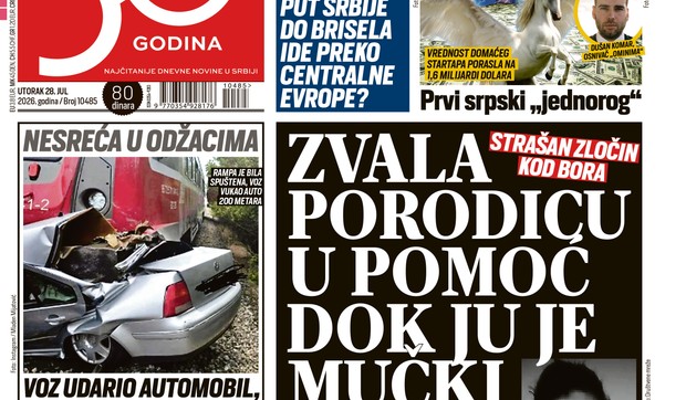 Blic naslovna strana za 28.7.