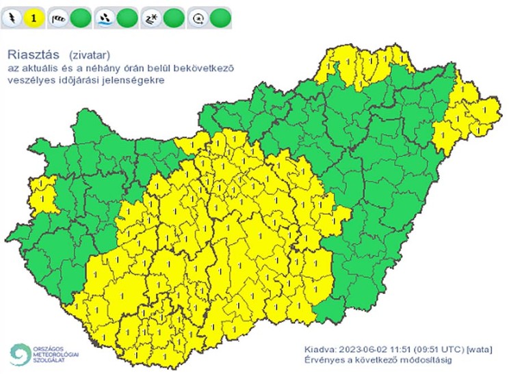 Riasztás / Forrás: met.hu