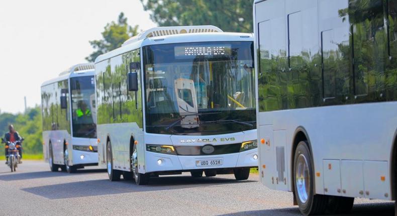 The new Kiira buses that were unveiled today