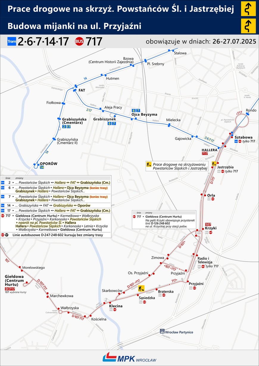 Tak pojadą tramwaje i komunikacja zastępcza