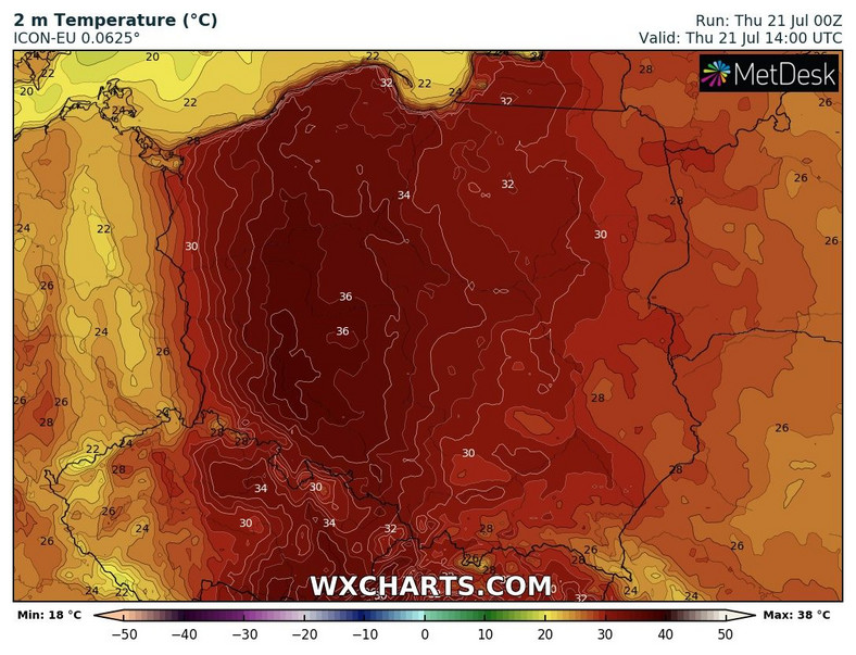 Temperatura sięgnie nawet 38 st. C