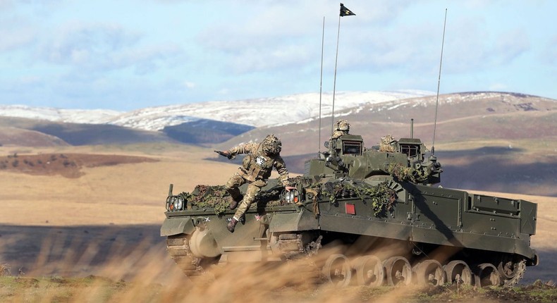 British soldiers train with French and Danish troops in Northumberland to prepare for roles in NATO's Very High Readiness Joint Task Force, March 2, 2017.