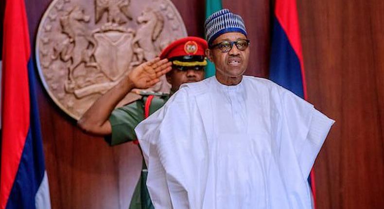 President Muhammadu Buhari during FEC meeting (Twitter @NGRPresident)