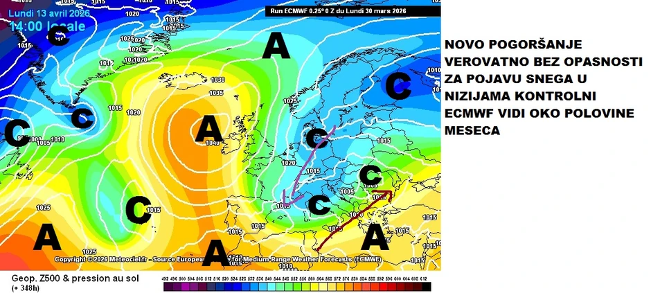 Novo zahlađenje moguće sredinom aprila