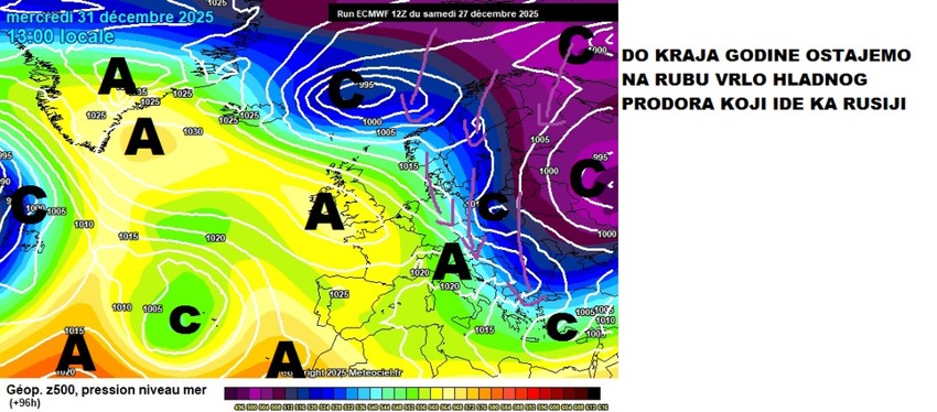 Mapa temperatura do kraja godine