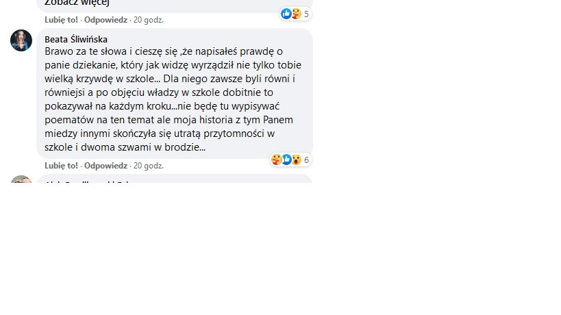 Beata Śliwińska o Adamie Nawojczyku - komentarz do wpisu Adriana Perdjona 