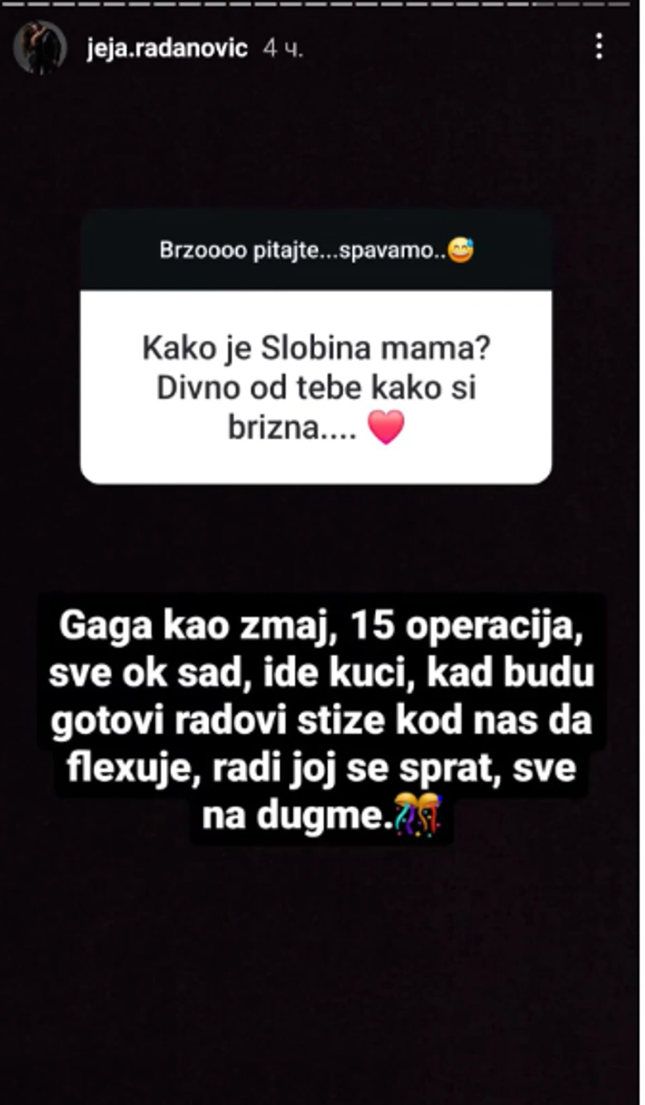 Jelena Radanović o Slobinoj mami