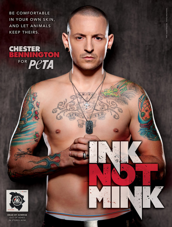 Lider Linkin Park obnażył się dla zwierząt