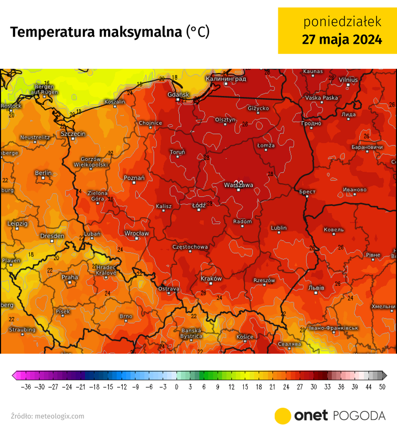 Słupki rtęci wskażą dziś maksymalnie 29 st. C