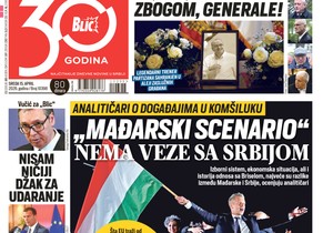 Blic naslovna strana za 15.4.