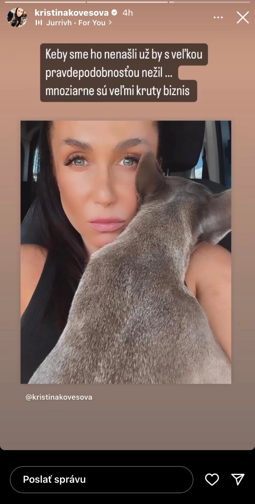 Kristína Kövešová zdieľala srdcervúci záber.