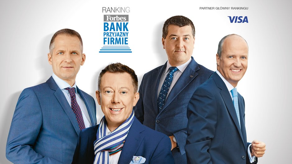 Ranking Bank Przyjazny Firmie. Od lewej: Michał Gajewski - Santander Bank Polska, Przemysław Gdański - Bank BNP Paribas, Leszek Skiba - Bank Pekao SA i Joao Bras Jorge - Bank Millennium.