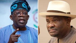 The Presidential candidate of the APC, Bola Tinubu and Governor Nyesom Wike of Rivers State. (Independent)