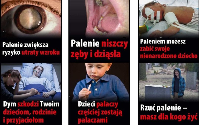 Ostrzeżenia o szkodliwości palenia, jakie znajdą się na opakowaniach papierosów