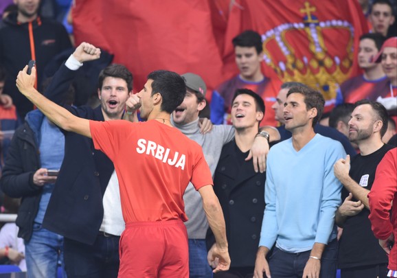 Novak Đoković tokom jednog od ranijih nastupa u Dejvis kupu