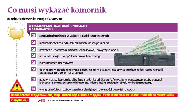 Co musi wykazać komornik w oświadczeniu majątkowym