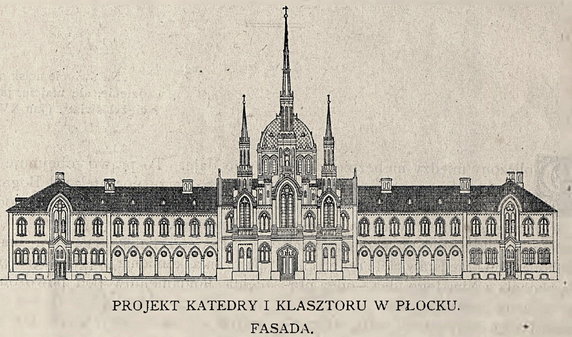 Projekt katedry i klaszoru. Fot. Kalendarz Maryawicki na rok 1912. Źródło: Cyfrowa Biblioteka Narodowa Polona 