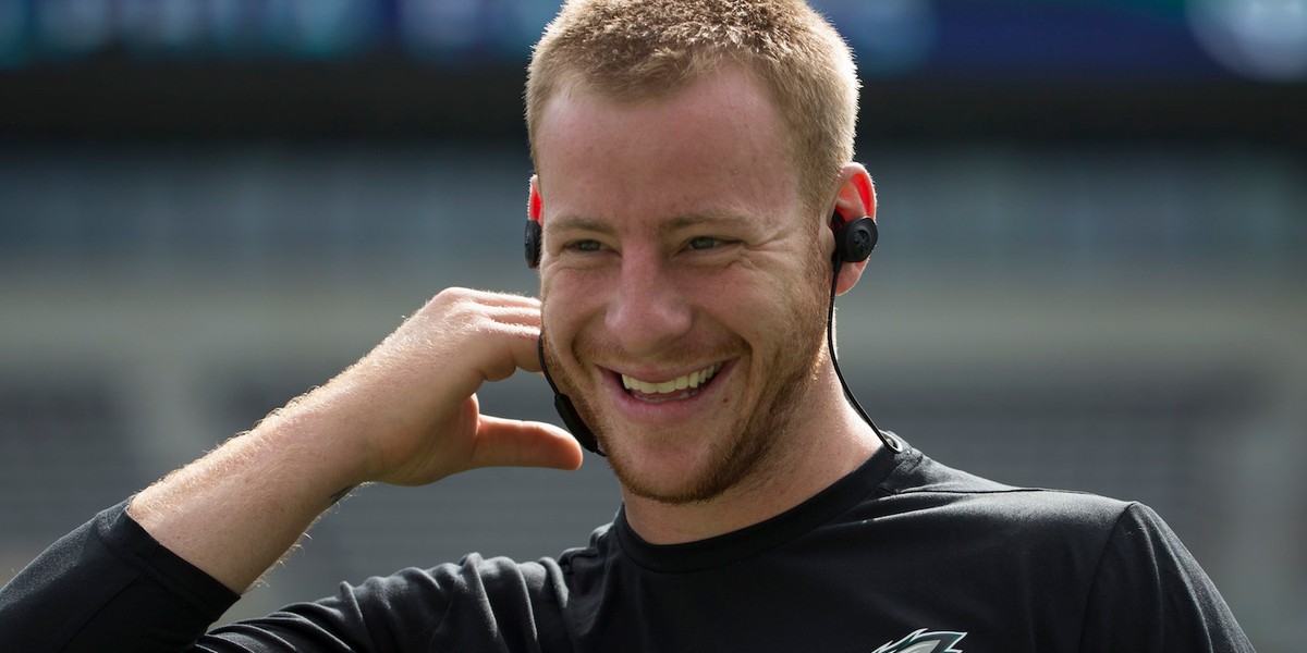 Carson Wentz was once caught watching game film on his phone under the table during date night with his girlfriend