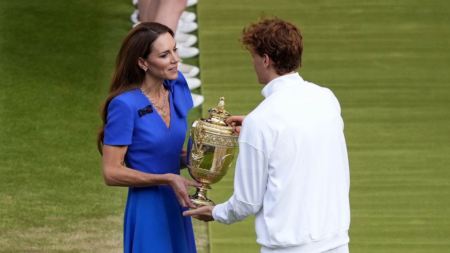 Kate presents Wimbledon trophy to Sinner as royals watch