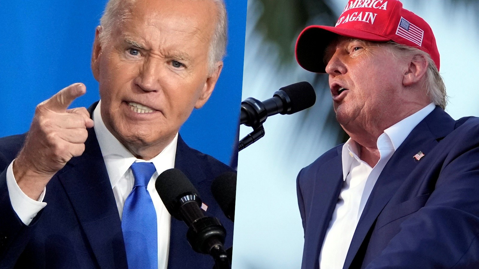 Bývalý americký prezident Joe Biden a jeho nástupca Donald Trump.