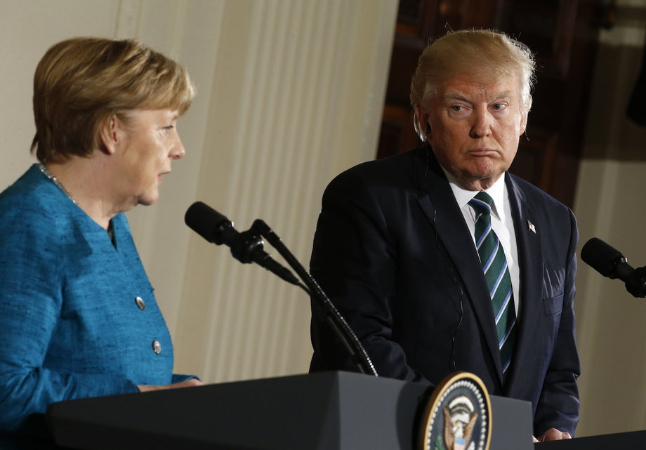 German Chancellor Angela Merkel and President Trump at the White House, March 17, 2017.