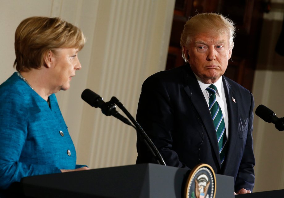 German Chancellor Angela Merkel and President Trump at the White House, March 17, 2017.