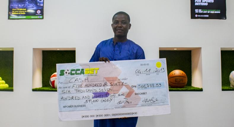 Man wins whopping GH¢566,000 at Soccabet