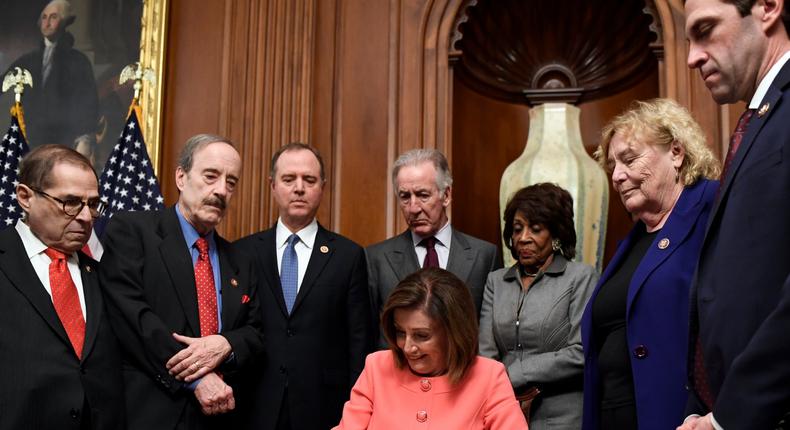 pelosi signs articles of impeachment