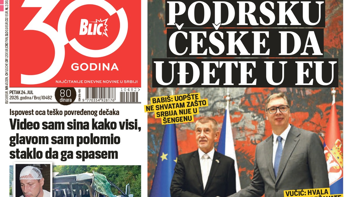 Blic naslovna strana za 24.7.
