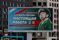 Propagandowy billboard rosyjski