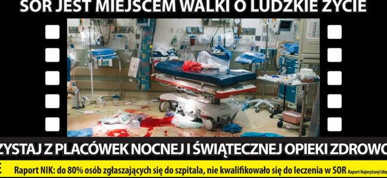 Krwawe bilbordy na ulicach Szczecina. "SOR jest miejscem walki o ludzkie życie"
