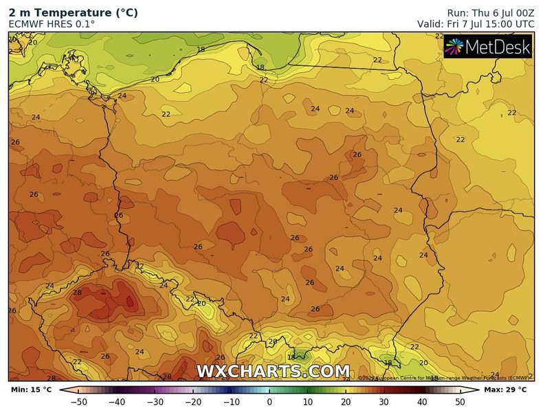 Piątek ma być gorącym dniem z temperaturą sięgającą 27 st. C