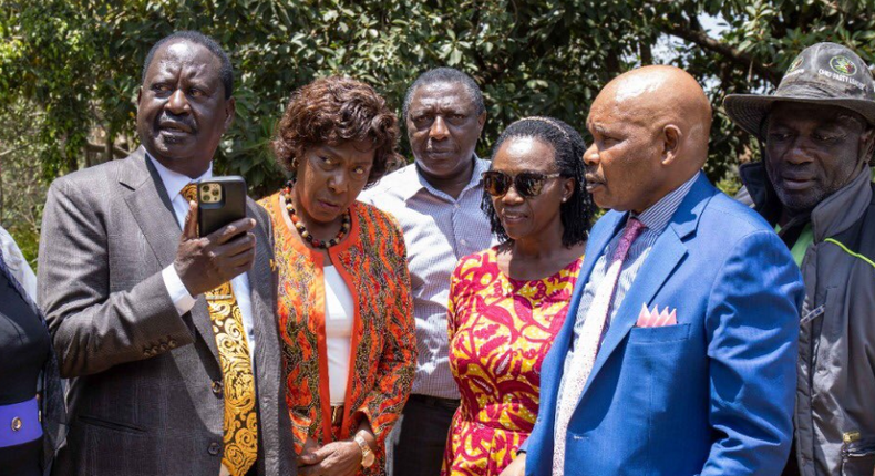 Azimio-One Kenya leaders Raila Odinga, Charity Ngilu, SC Martha Karua and Prof Makau Mutua during a meeting held on April 7, 2022