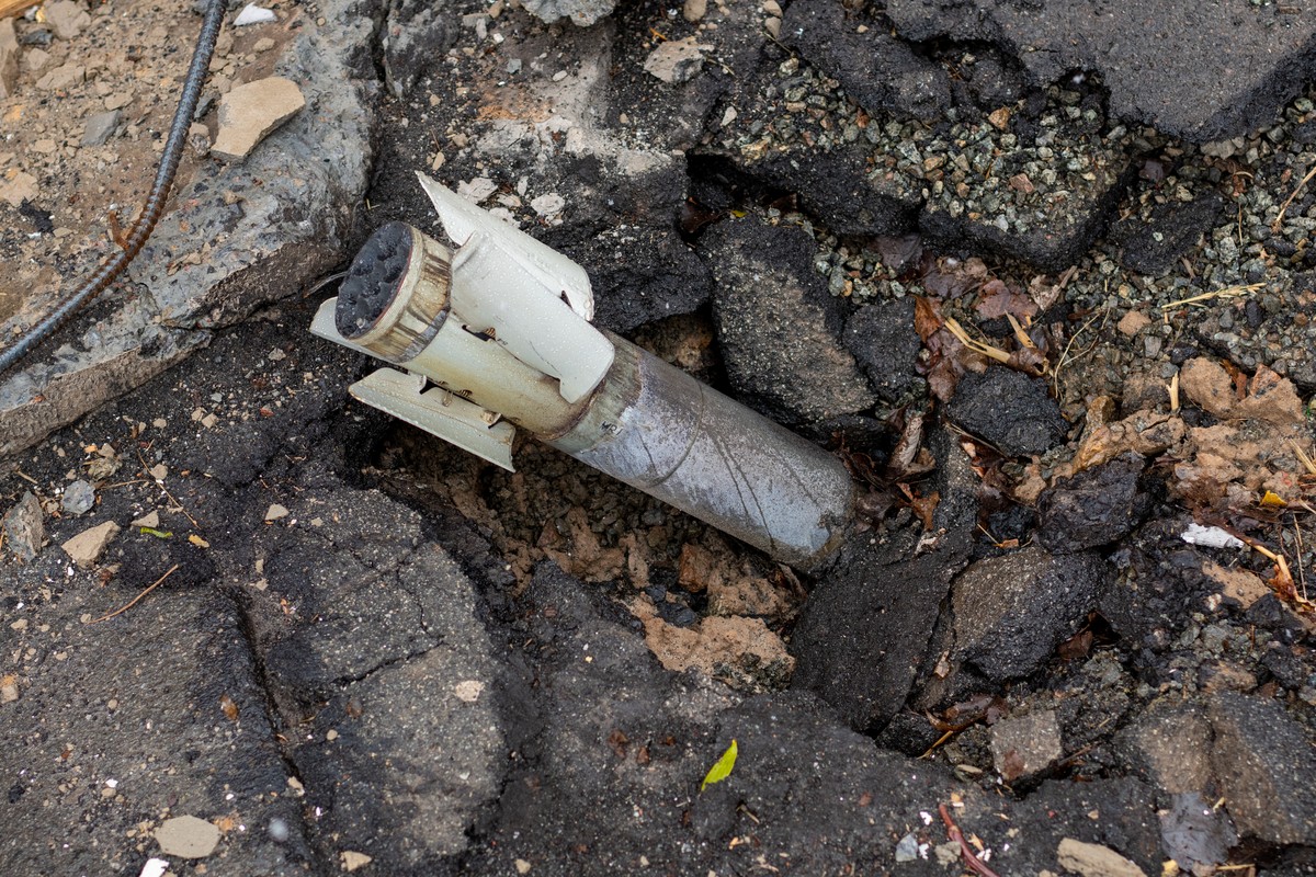 Fragment rosyjskiej rakiety po uderzeniu