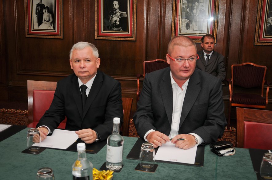 Jarosław Kaczyński i Michał Kamiński w 2010 r.