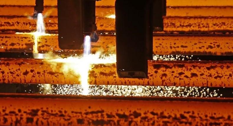 Steel bars are seen during production at ArcelorMittal steel factory in Zenica, Bosnia and Herzegovina, February 9, 2016. REUTERS/Dado Ruvic