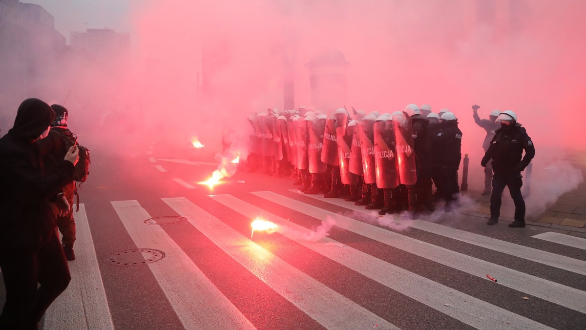 11 listopada 2020 roku. Starcia z policją podczas Marszu Niepodległości