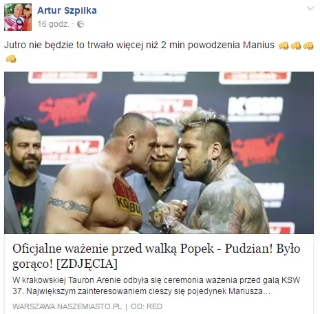 Szpilka typuje wynik dzisiejszej walki