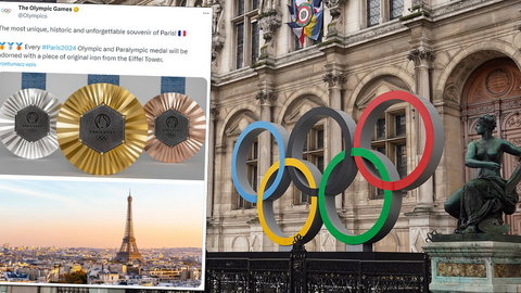 Tak będą wyglądać medale IO w Paryżu. Znajdą się w nich kawałki wieży Eiffla!