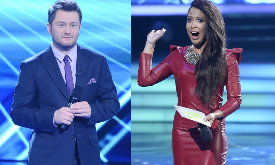 Jarosław Kuźniar i Patricia Kazadi, prowadzący program ""X Factor"