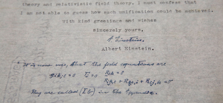 „List o Bogu” Alberta Einsteina sprzedany za 2,9 mln dolarów