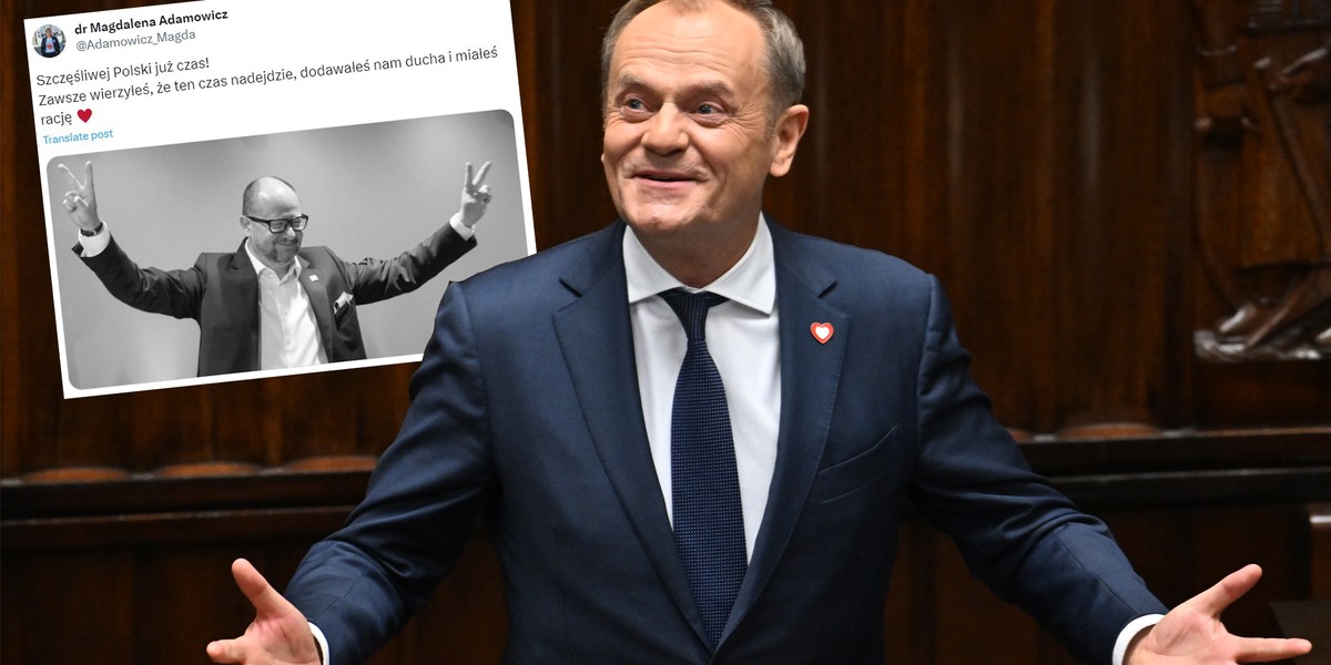 Donald Tusk i wpis żony Pawła Adamowicza.