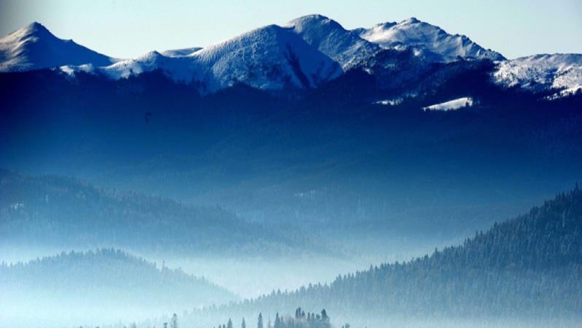 Bieszczady Lutowiska Zima widoczek ładny