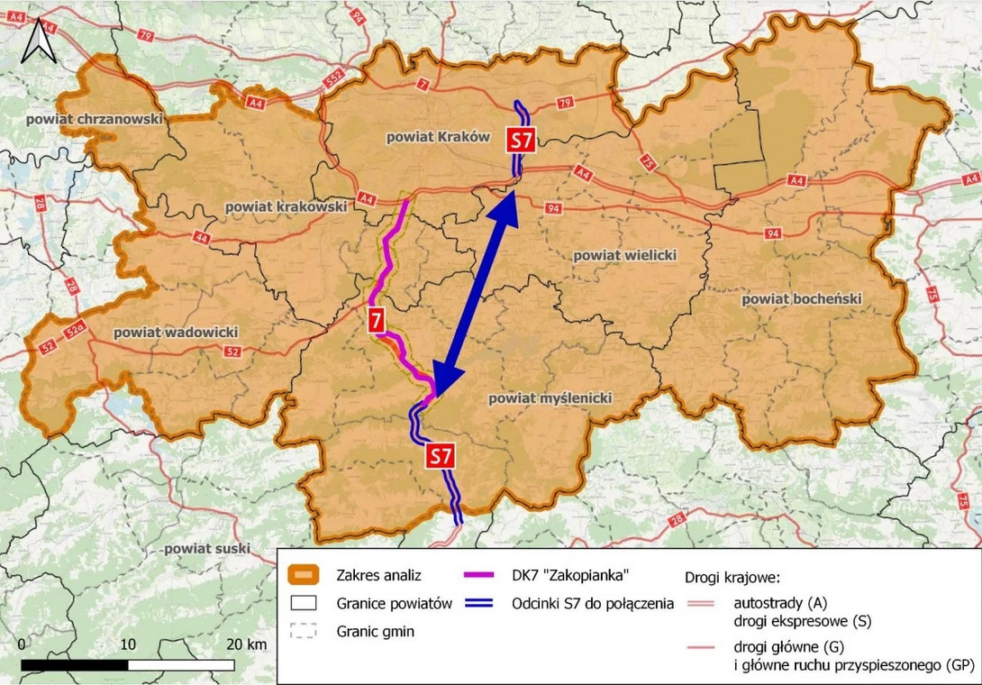 Brakujący odcinek na drodze S7